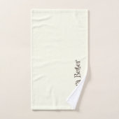 アイボリーミニマルおもしろいリストモノグラム署名 バスタオルセット (ハンドタオル)