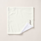 アイボリーミニマルおもしろいリストモノグラム署名 バスタオルセット (ウォッシュタオル)