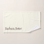 アイボリーミニマルおもしろいリストモノグラム署名 バスタオルセット (ハンドタオル)