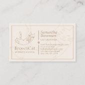 アイボリーミニマルかわいいペット猫 名刺 (裏面)