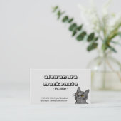 アイボリーミニマルなペットシッター猫と犬ペットケア 名刺 (スタンド正面)