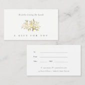 アイボリーミニマル金箔海藻贈与証書 名刺 (正面/裏面)