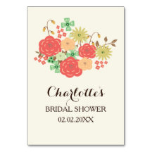 アイボリーミントサンゴフローラブライダルシャワービンゴカード