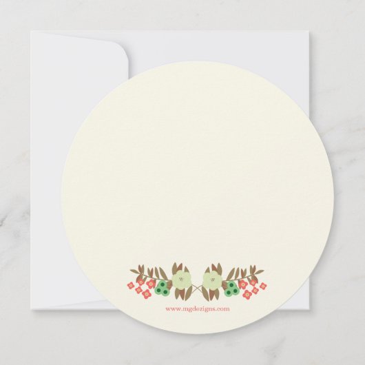 アイボリーミントサンゴフローラブライダルシャワー招待状 招待状 (裏面)