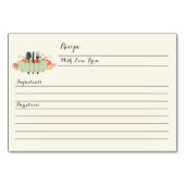 アイボリーミントフローラブライダルシャワーレシピカード テーブルナンバー (裏面)