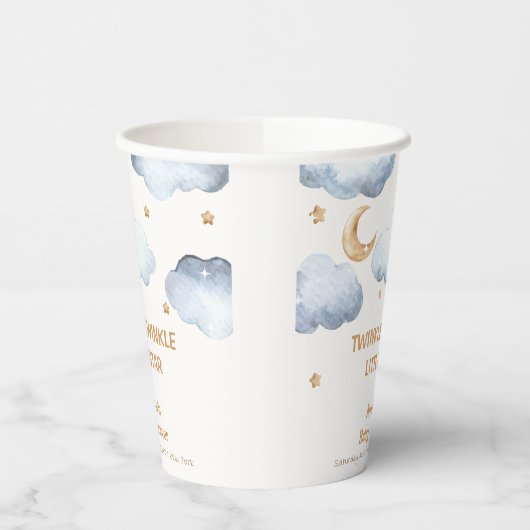 アイボリームーンスターズトゥインクルボーイベビーシャワー 紙コップ (左)