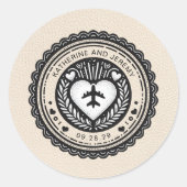 アイボリーメキシコパスポート ラウンドシール (正面)