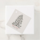 アイボリーメリークリスマスクリスマスツリーギフトラベル フェイバータグ (インサイチュ)