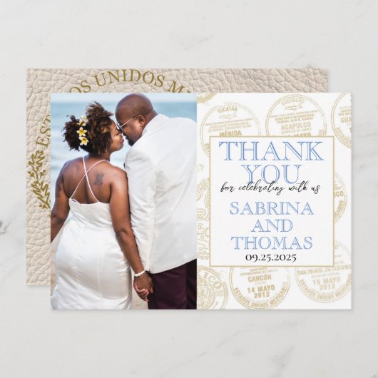 アイボリーメ結婚キシコの写真 サンキューカード (正面/裏面)