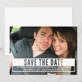 アイボリーモダンカットアウト日付保存招待状 招待状 (正面/裏面)