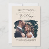 アイボリーモダンスタイリッシュボホ結婚の写真招待状 招待状 (正面)