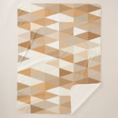 アイボリーモダントープ灰色タン茶色の三角形パターン シェルパブランケット (正面)