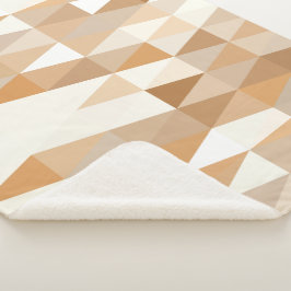 アイボリーモダントープ灰色タン茶色の三角形パターン シェルパブランケット