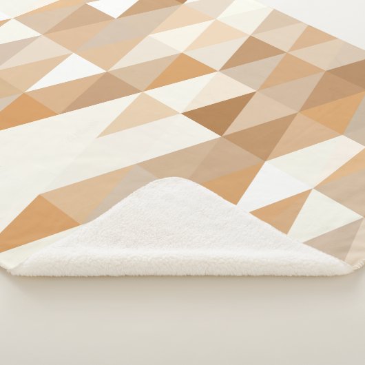 アイボリーモダントープ灰色タン茶色の三角形パターン シェルパブランケット (3/4)