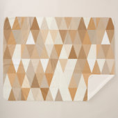 アイボリーモダントープ灰色タン茶色の三角形パターン シェルパブランケット (正面(横))