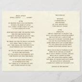 アイボリーモダンフローラの式結婚プログラム (裏面)