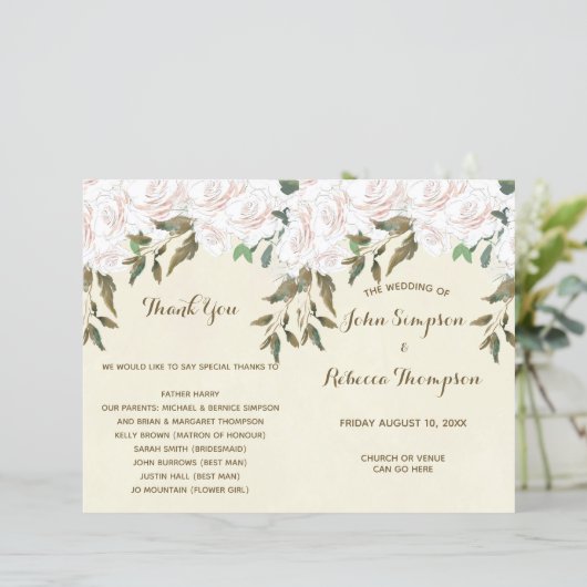 アイボリーモダンフローラの式結婚プログラム (スタンド正面)