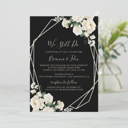 アイボリーモダンフローラ我々はまだ誓の更新を行う 招待状 (スタンド正面)