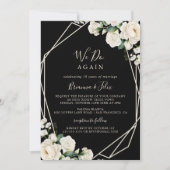 アイボリーモダンフローラ我々は再び誓い更新 招待状 (正面)