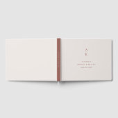 アイボリーモダンブラウンモノグラムアーストー結婚ン ゲストブック (全面)