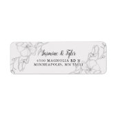 アイボリーモダンマグノリアフラワーズ差出人住所 ラベル (正面)