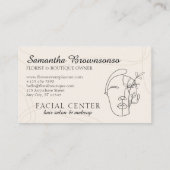 アイボリーモダンメイクアップ女性顔美容師フェイシャル 名刺 (裏面)