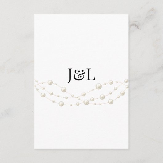 アイボリーモダン赤面ロマンチックパールニュートラル結婚ズ エンクロージャーカード (裏面)