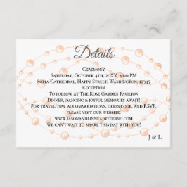 アイボリーモダン赤面ロマンチックパールニュートラル結婚ズ エンクロージャーカード