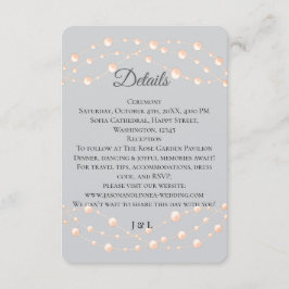 アイボリーモダン赤面ロマンチックパールニュートラル結婚ズ エンクロージャーカード