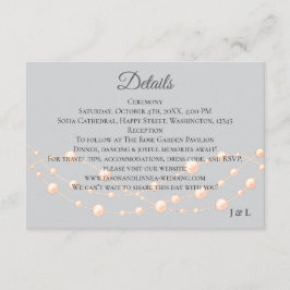 アイボリーモダン赤面ロマンチックパールニュートラル結婚ズ エンクロージャーカード