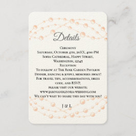 アイボリーモダン赤面ロマンチックパールニュートラル結婚ズ エンクロージャーカード