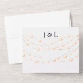 アイボリーモダン赤面ロマンチックパールニュートラル結婚ズ オールインワン招待状 (裏面)