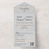 アイボリーモダン赤面ロマンチックパールニュートラル結婚ズ オールインワン招待状 (内側)