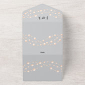 アイボリーモダン赤面ロマンチックパールニュートラル結婚ズ オールインワン招待状 (外側)