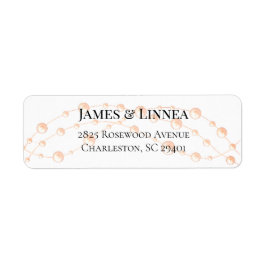 アイボリーモダン赤面ロマンチックパールニュートラル結婚ズ ラベル