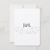 アイボリーモダン赤面ロマンチックパールニュートラル結婚ズ 出欠カード (裏面)