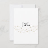 アイボリーモダン赤面ロマンチックパールニュートラル結婚ズ 出欠カード (裏面)