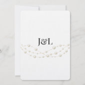 アイボリーモダン赤面ロマンチックパールニュートラル結婚ズ 招待状 (裏面)