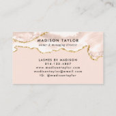 アイボリーモダン金ゴールドグリッターマーブルアガートモノグラム 名刺 (裏面)