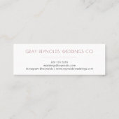 アイボリーモノグラムウォーターカラーフローラウェディングプランナー スキニー名刺 (裏面)