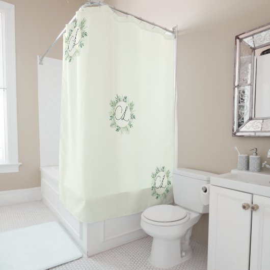 アイボリーモノグラムシャワーカーテン シャワーカーテン (インサイチュ)
