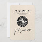 アイボリーモルディブパスポート結婚式招待状 招待状 (裏面)