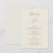 アイボリーラインアートフローラエレガントウェディング エンクロージャーカード (正面/裏面)