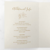 アイボリーラインアートフローラエレガントウェディング 三つ折り招待状 (内部最初)