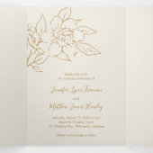 アイボリーラインアートフローラエレガントウェディング 三つ折り招待状 (内部中)