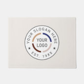 アイボリーラウンドカスタムロゴのビジネスブランド形式 ドアマット (正面)