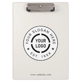 アイボリーラウンドカスタムロゴビジネスブランドのクリップボード クリップボード