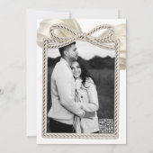 アイボリーラッフルボウタイイングザノットブライダルシャワー 招待状 (裏面)