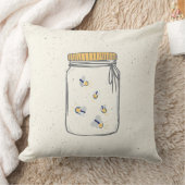 アイボリーラフスケッチ蛍がメイソンジャーに クッション (ブランケット)
