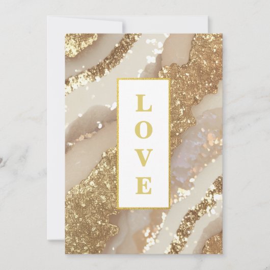 *~アイボリーラブAR66 QR + RSVP Agate 結婚's 招待状 (正面)